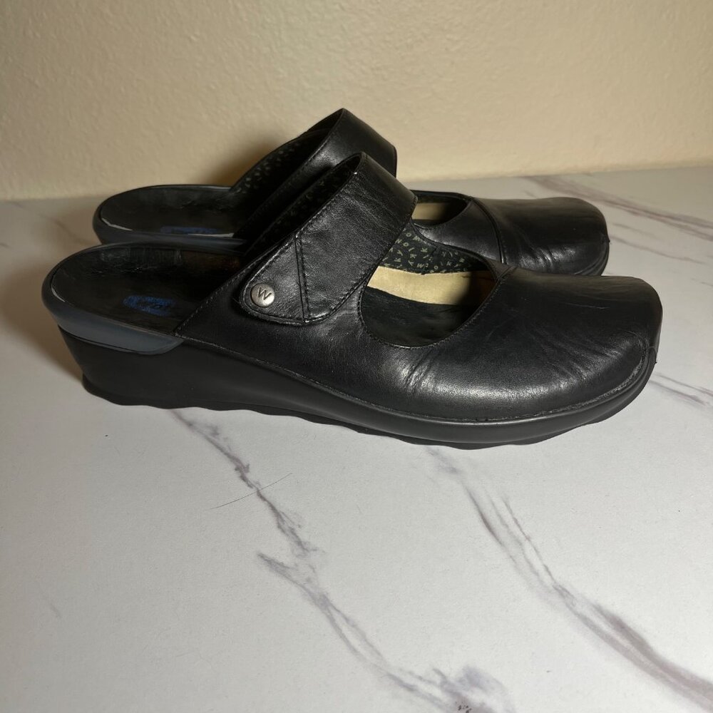 Wolky Womens Up Clog Bordo Black Leather Slip-On Comfort Shoes Size 9 - Picture 5 of 9